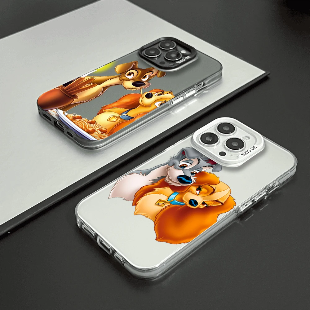 MINISO Lady and the Tramp Phone Case For Samsung S24 23 22 ULTRA A34 33 32 20S 5G 4G Laser Cover