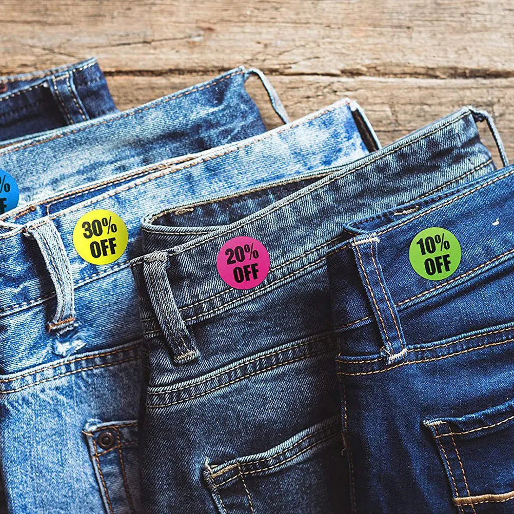 

3000Pcs Percent 10-60 Adhesive Sale Stickers Retail Price Tags 25mm Round Color Coding Labels for Supermarket