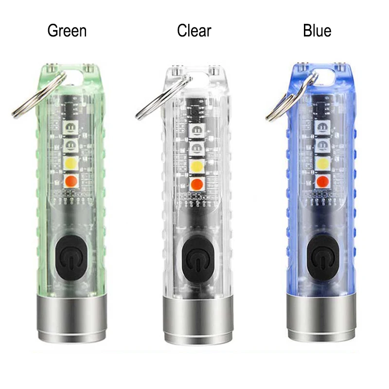 S11 Keychain Flashlight 400 Lumens Type-C Portable Powerful Flash light Multifunctional Outdoor Emergency Torch