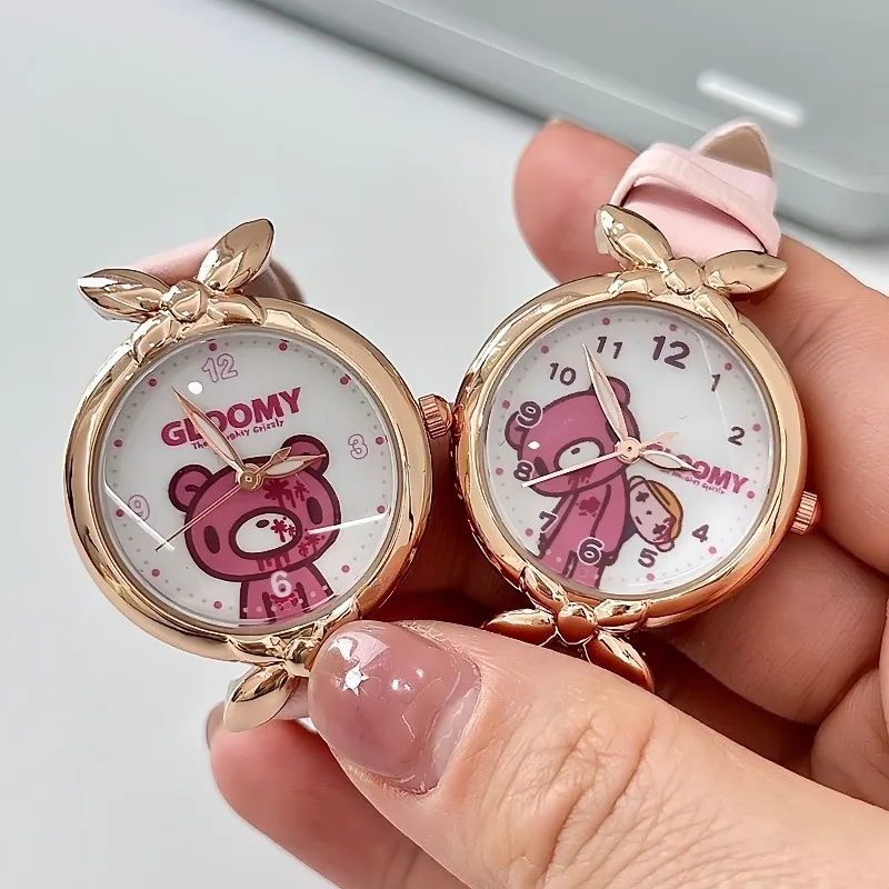 Neue Gloomy Bear Uhr mit hohem Farbwert, Cartoon-Animationsdruck, rund, mädchenhaft, exquisit, süß, niedlich, wasserdicht, Zeigeruhr – Detail 2