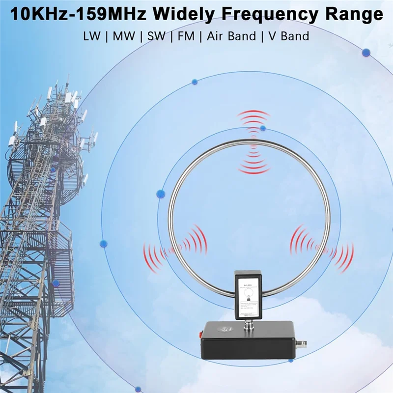 

A72T GA800 Active Loop Antenna Shortwave Radio 10Khz-159Mhz Antenna For Indoor Outdoor Ham Radio SW MW SSB