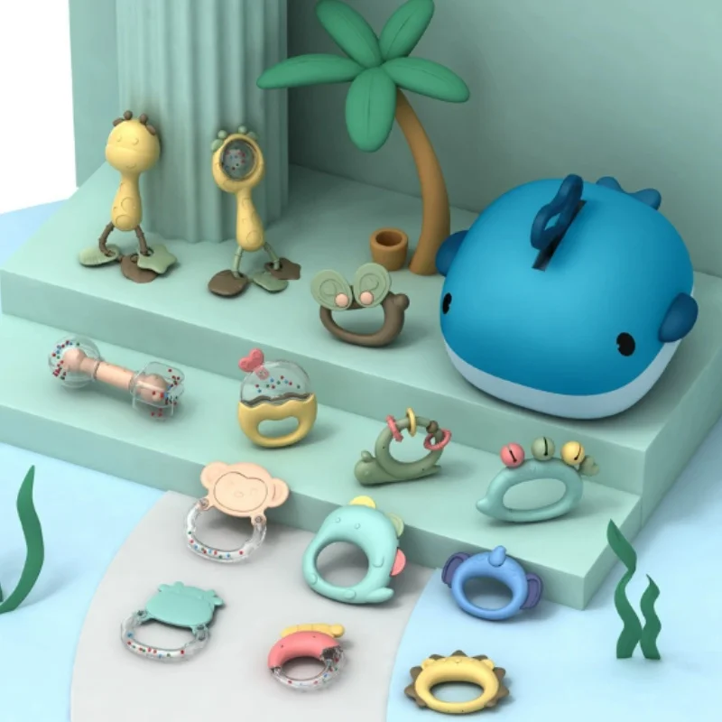 لعبة التسنين للأطفال قبضة تدليك اللثة ممارسة مقاومة للحرارة ومضادة للتشوه لطيف جميل للرضع 0-1 سنة 10 قطعة #6