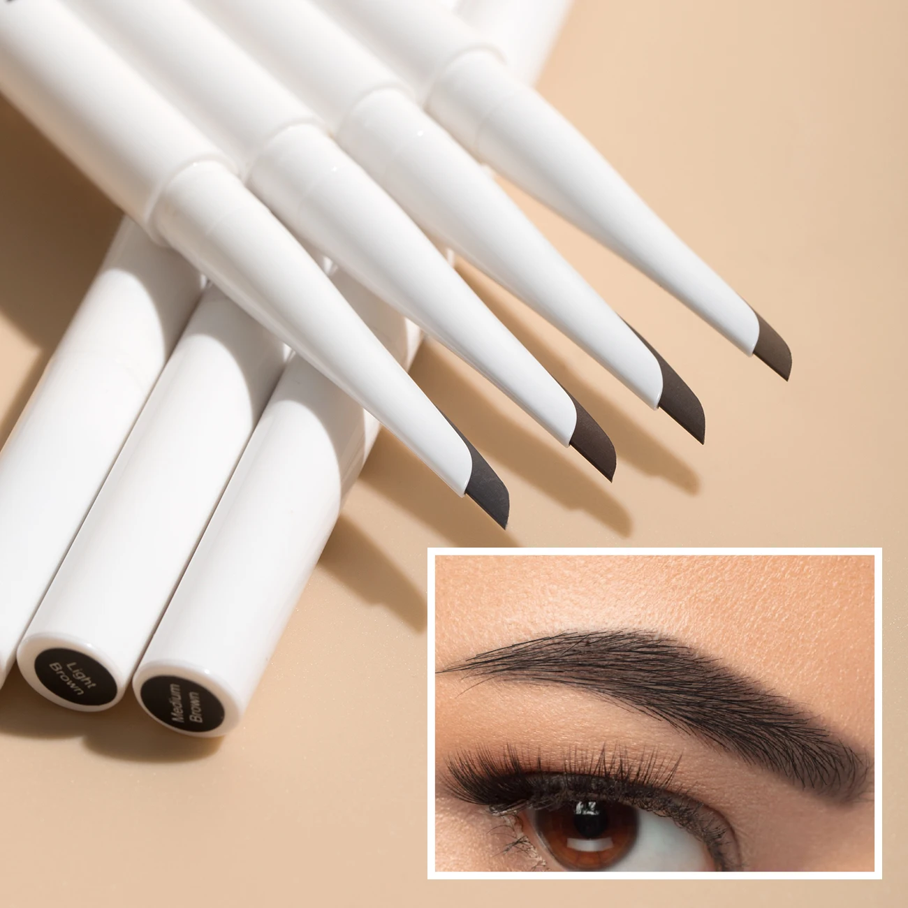 Eyebrow Pencil Eyebrow Pencil Waterproof Sweat-Proof Durable Colorfast Chopper Tip Makeup Tools Smudge Proof Pigment Eyebrow Pen