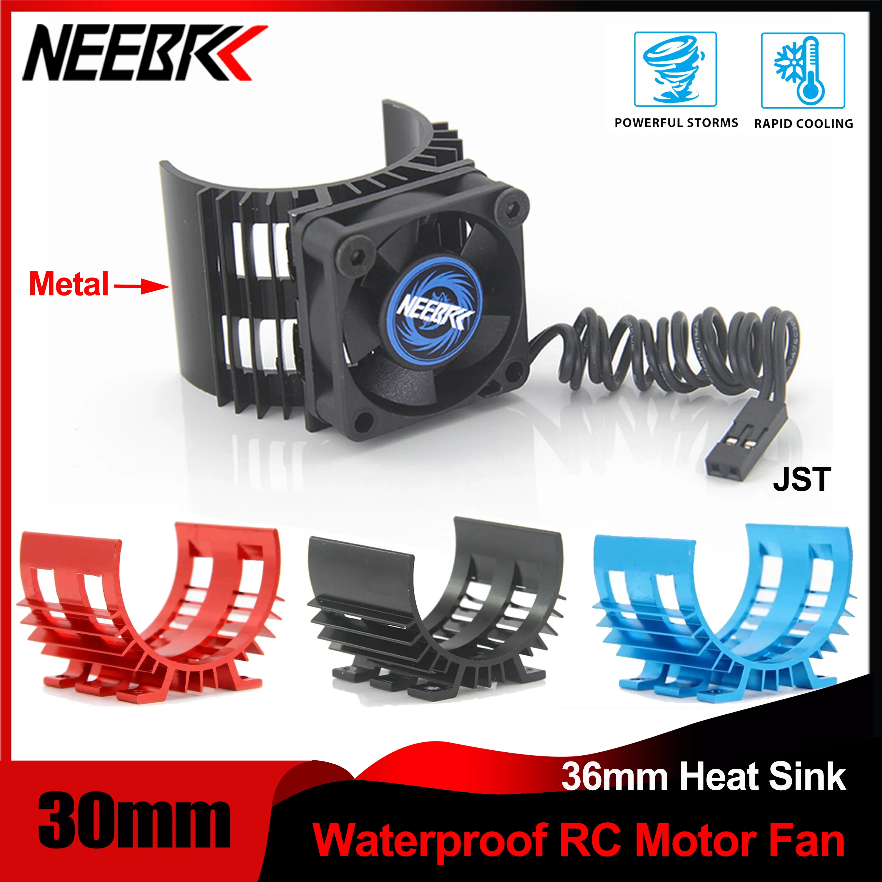 

NEEBRC 30mm RC Motor Cooling Fan Dual Ball Bearings 5V-12V 25000RPM Rapid Wind w/ Heatsink Holder for 3650 3660 Brushless Motor