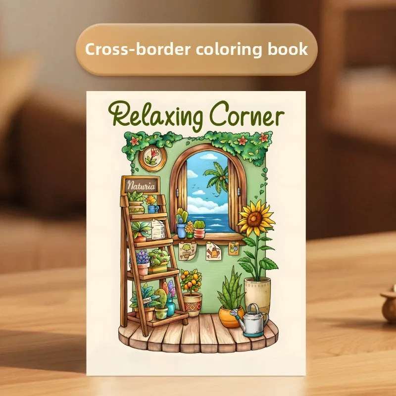 Relaxing Corner Nature Coloring Book for Adults Peaceful Scenes Stress Relief Relaxation Art Therapy Gift