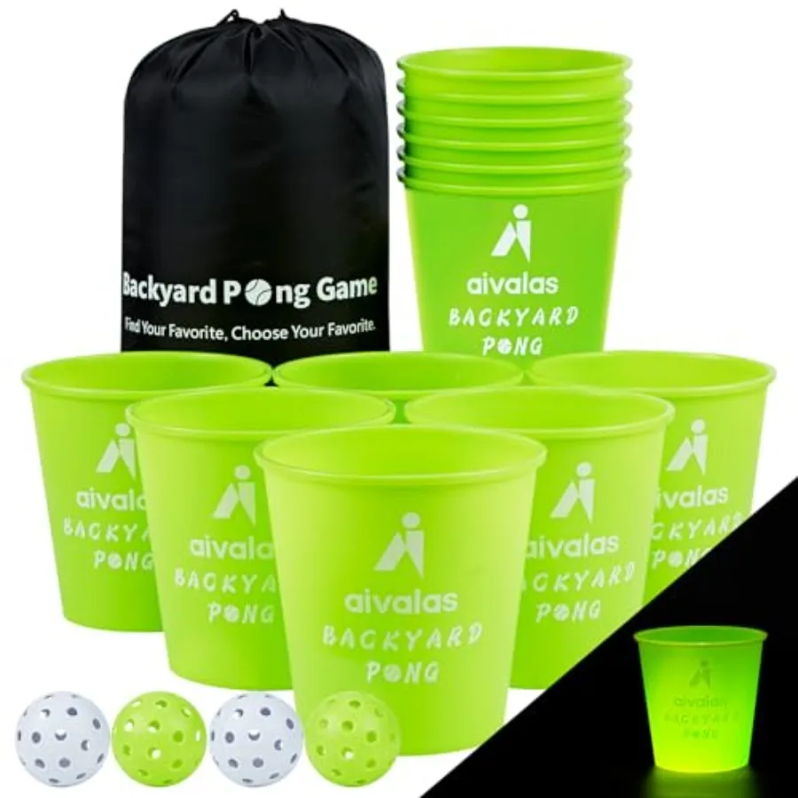 

Yard Pong Outdoor Games Giant Yard Games Set with 12 Buckets and Balls for Adults and Family Toss Game Throwing Games for Beach