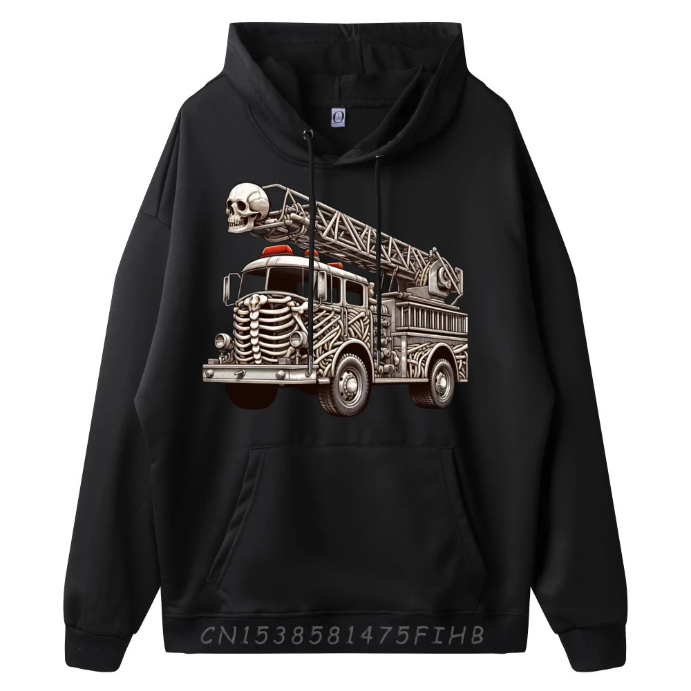 Firefighter Firetruck Skeleton Halloween Womens Mens Mens Graphic Tshirts Mens Hoodies Vegan