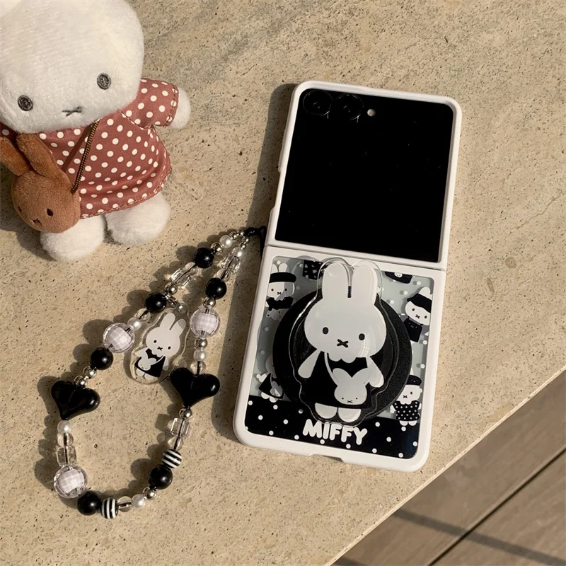 

Kawaii Miffy Rabbit Cute Cartoon Stand Phone Case For SAMSUNG Galaxy Z Flip6 Z Flip5 Z Flip7 Shockproof Protective Cover Girls