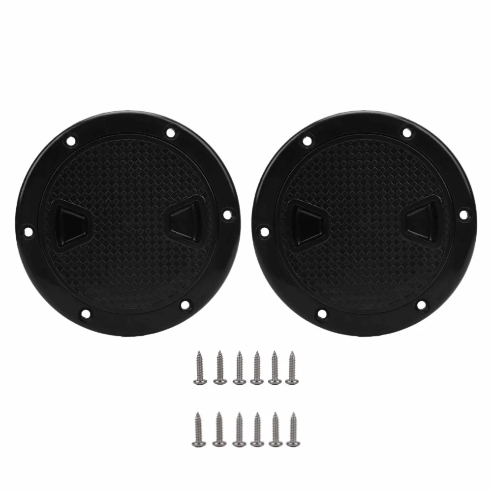 2pcs set Reinforced ABS Round Deck Hatch 180 Degree Opening Non-Slip Surface Boat Hatch Cover 4 Inch Size