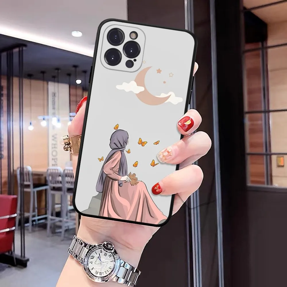 Muslim Arabic Hijab Girl Phone Case For iPhone 6 7 8 Plus 11 12 13 14 Pro SE 2020 MAX Mini X XS XR Back Funda Cover