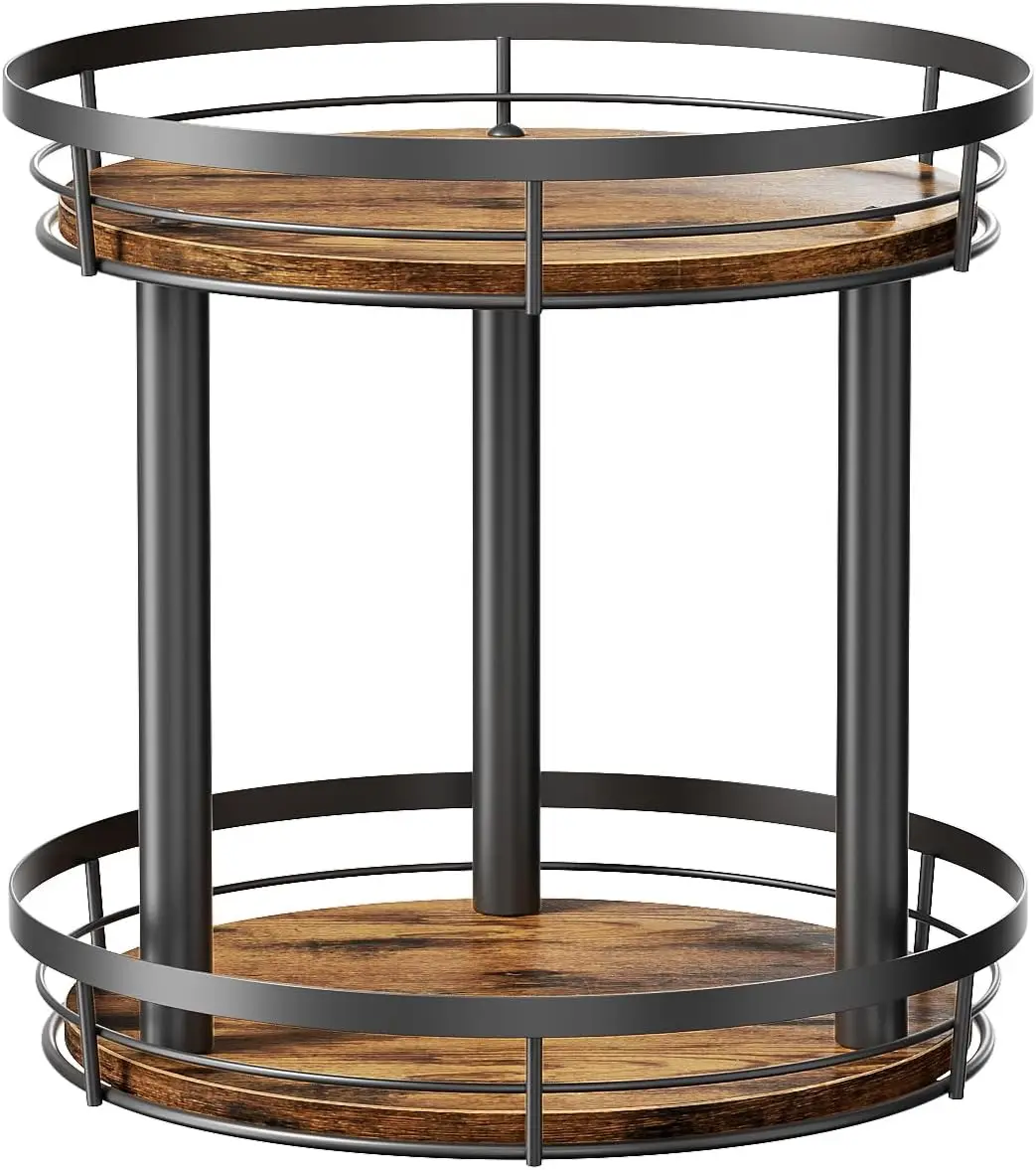 

10-дюймовая деревянная вращающаяся подставка для специй, 2-уровневая, для хранения на кухонных шкафах и столешницах