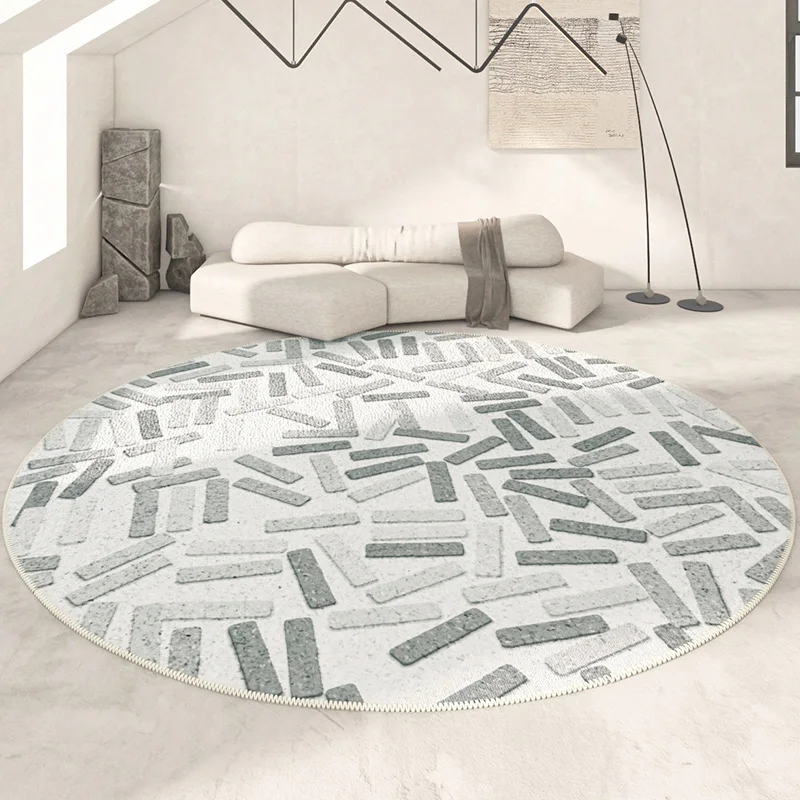 Round Stone Strips Large Area Carpet Living Room Coffee Table Non Slip Antifouling Carpets Modern Bedroom High End 2024 New Rug