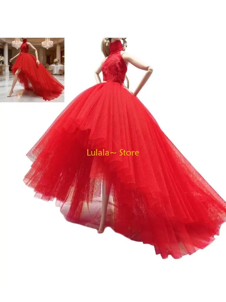 Y4QA Doll Photography Wedding Outfit with Layered Skirt for 30 Dolls