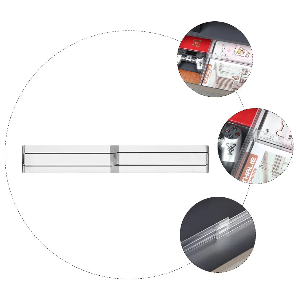 

1pc Adjustable Drawer Divider Board Flexible Space-Saving Drawer Organization Tool Transparent Storage Sorting Divider Partition