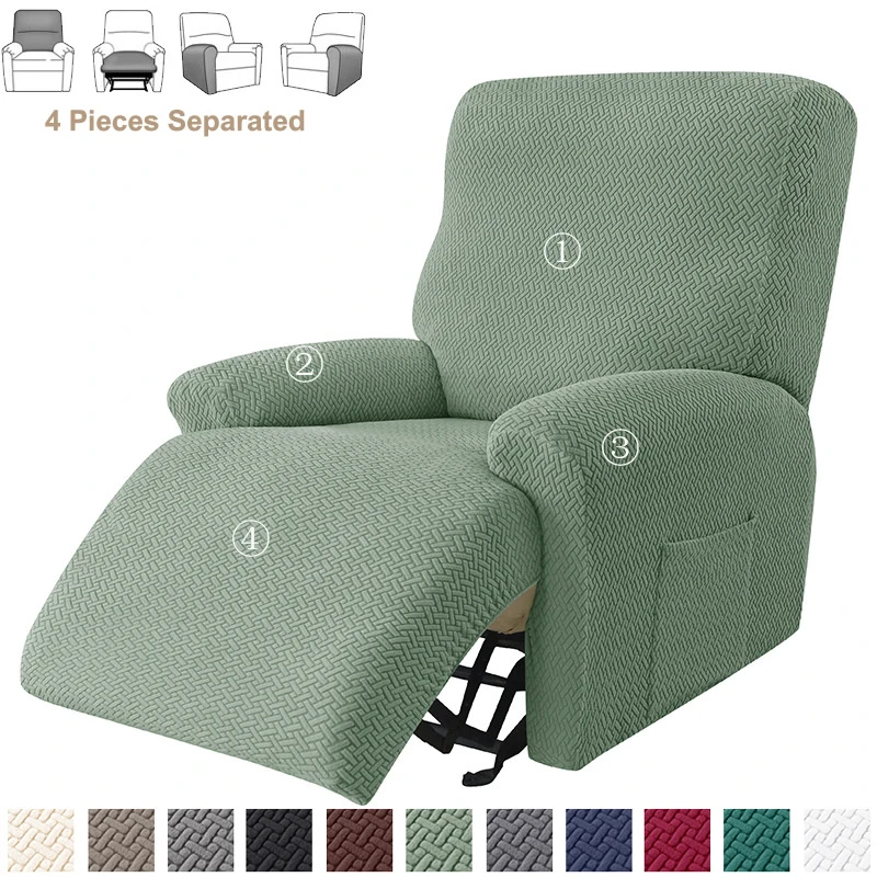 4pcs/set Jacquard Recliner Sofa Cover Ralax Lazy Boy Chair Covers Stretch Spandex Couch Slipcovers Non Slip Armchair Slipcovers