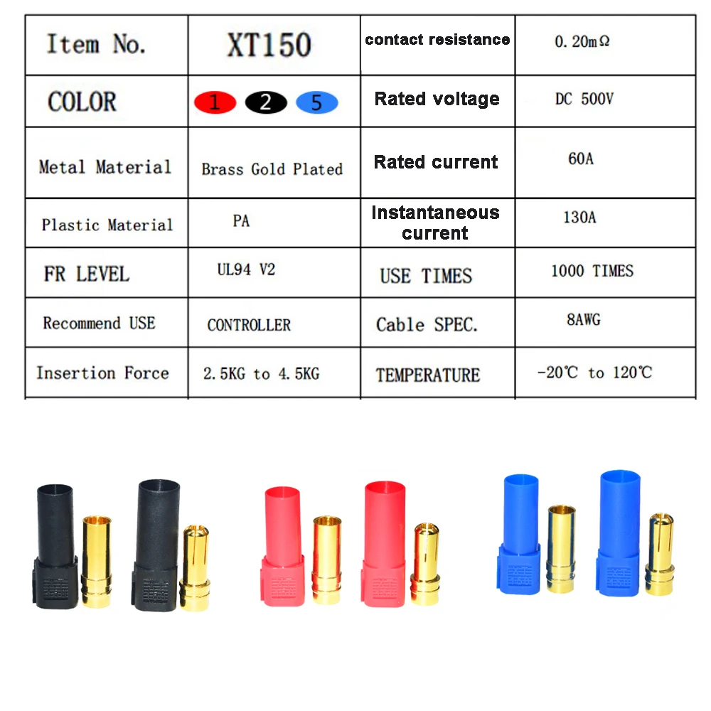 10-50pair XT150  Male Female Bullet Connector Plug the Upgrade For RC FPV Lipo Battery RC Quadcopter