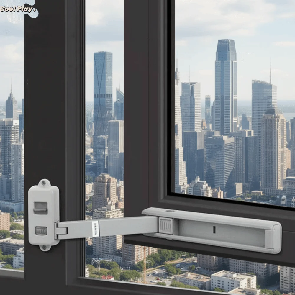 

Plastic Child Protection Lock Strong Fixation No Punching Door Window Limiter Unisex Design Anti-theft Window Stopper