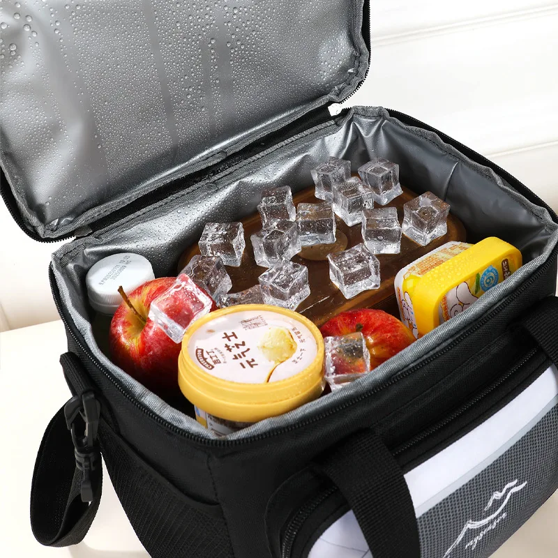 Newest Good Quality Double-Layer Lunch Box Bag Crossbody Picnic Bag Outdoor Portable Fresh-Keeping Ice Bag For Camping On Sale
