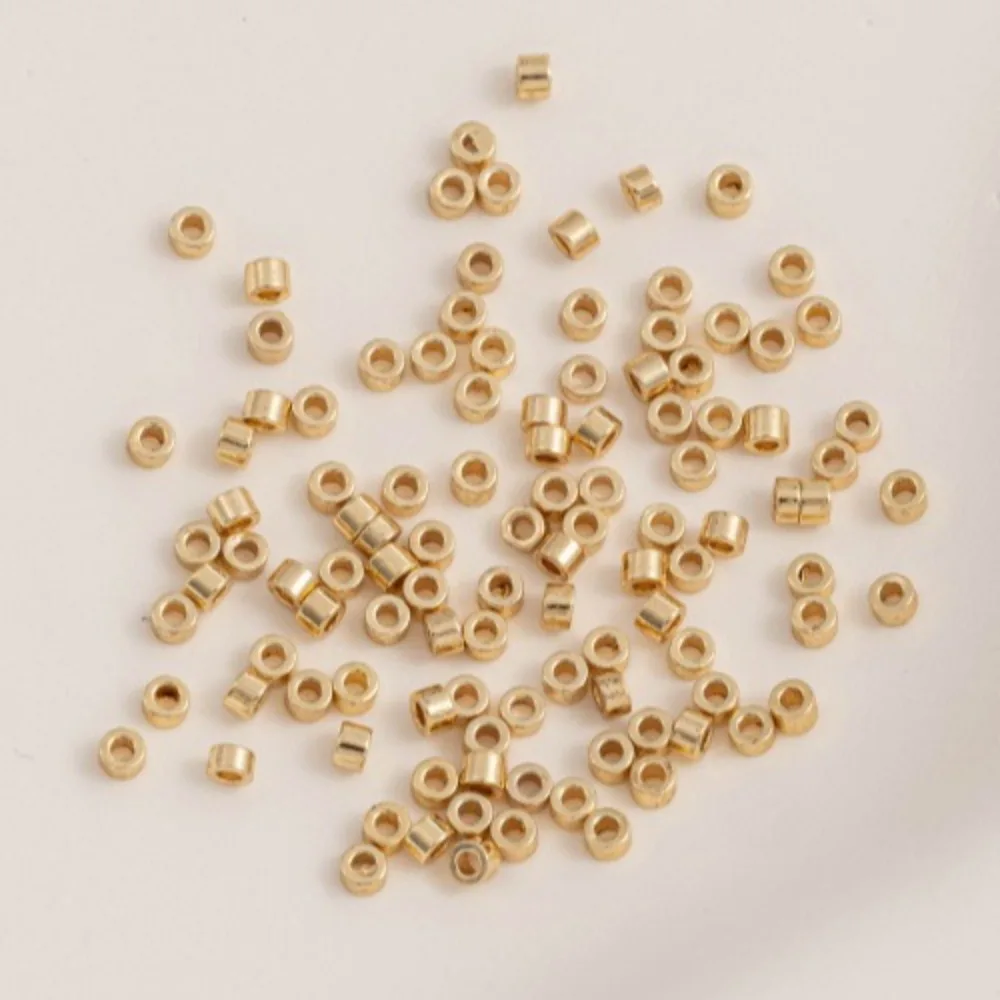 

Copper 14K Gold Color Tube Beads Japanese Millet Beads Antique 1.6mm Handmade Beaded DIY Jewelry Loose Beads