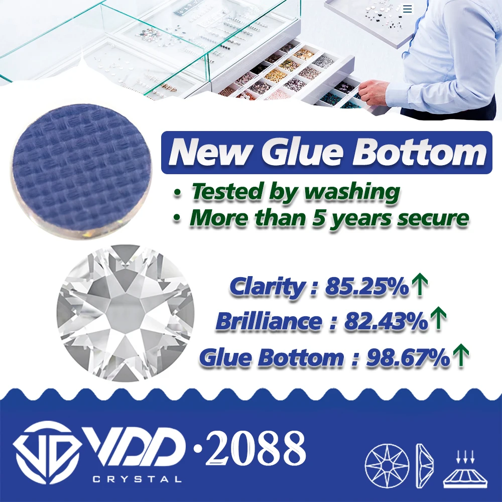 VDD 005 سيترين SS16-SS30 جودة عالية AAAAA الإصلاح الساخن الزجاج 2088 الراين كريستال أحجار مسطحة لتقوم بها بنفسك الملابس الزينة