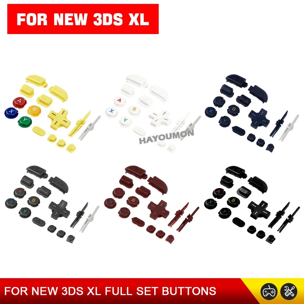 ABXY D-Pad Buttons For NEW 3DS XL LL Repair Parts Full Set LR ZL ZR HOME Button For NEW 3DS XL/LL Gaming Console Accessories