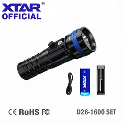 XTAR D26 1600 Lumen Magnetic Press Switch Deep Sea ip68 Scuba Diving Spotlight Torch Flashlight Dive Spearfishing LED Light