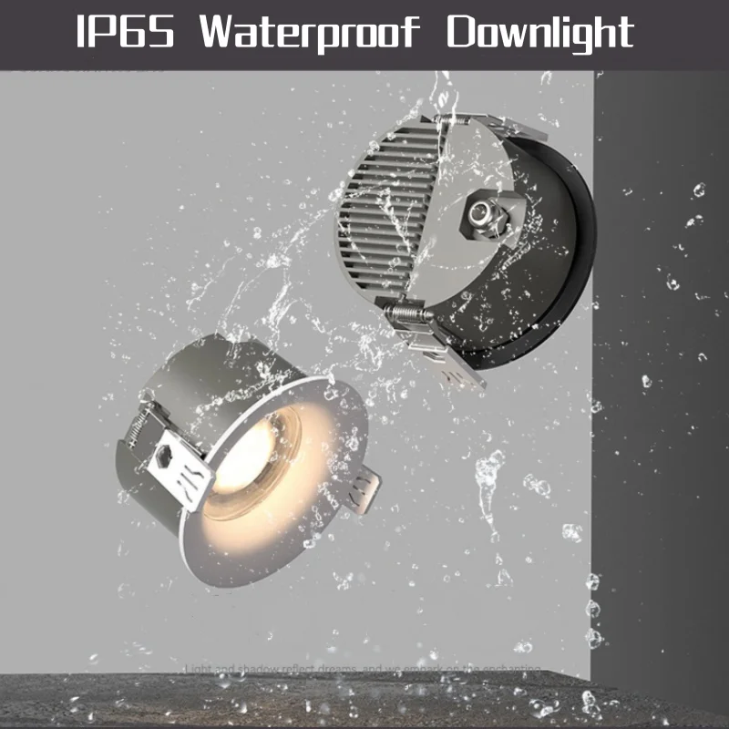 

IP65 Waterproof Embedded CRI98 Dimmable Spotlight AC110-220V Bathroom Kitchen 7W10W15W20W24W30W Ceiling Downlight LED Anti Glare