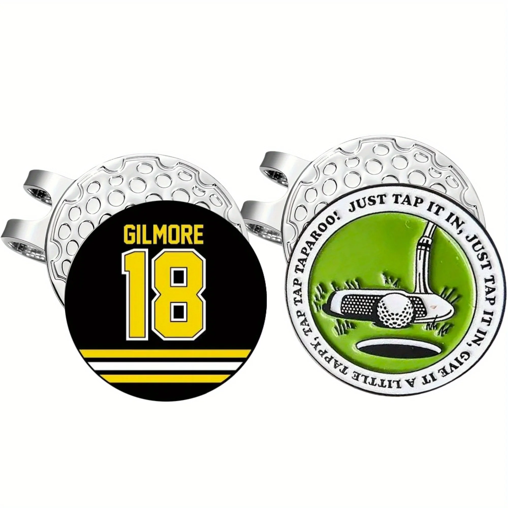 2 counts Happy Gilmore Golf Ball Markers Hat Clips Golf Accessories for Men Father Golf Ball Stamp Funny Christmas golf hat clip