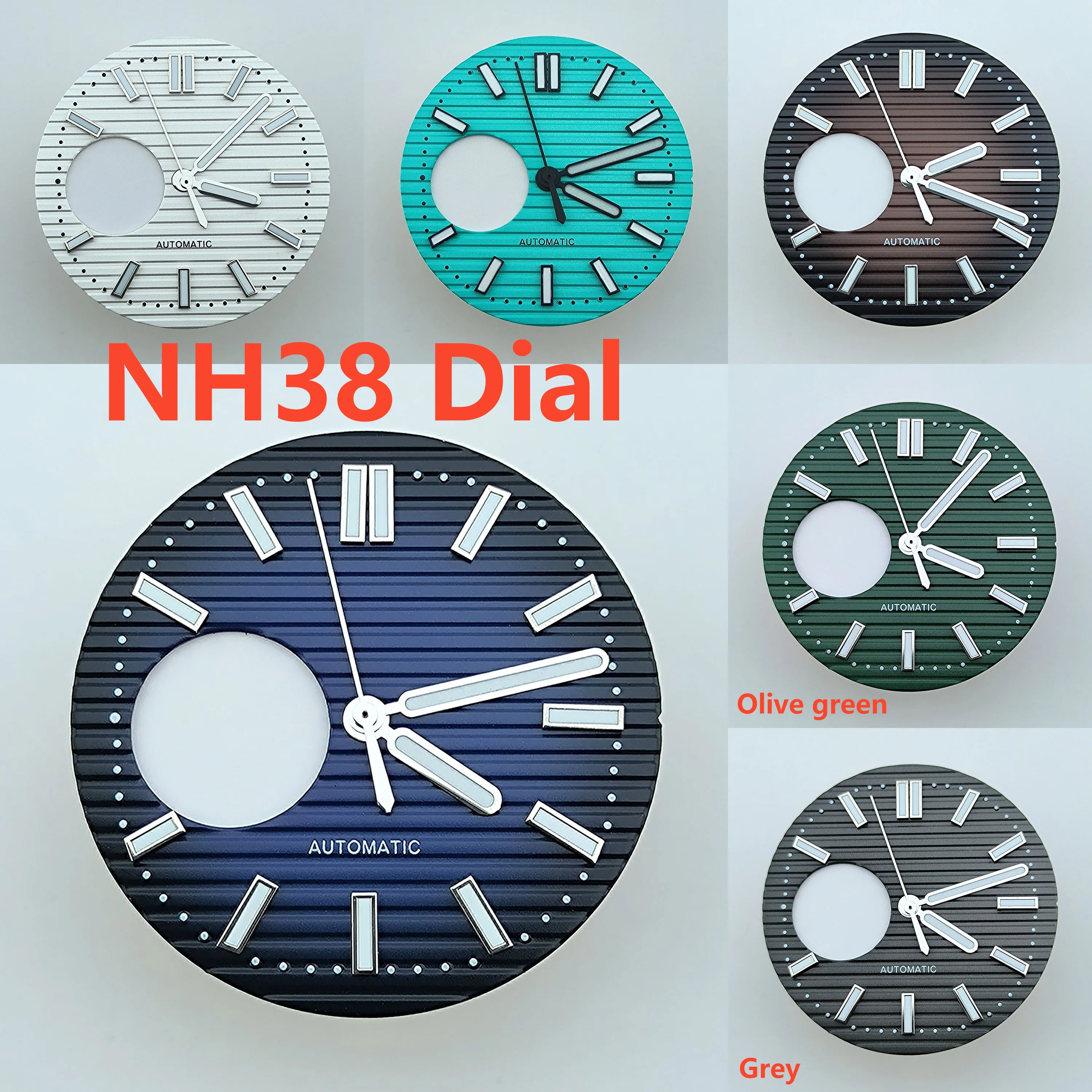 NH38 dial S logo Custom Logo Dial 29.8mm green luminous suitable for NH38 movement watch accessories repair tools