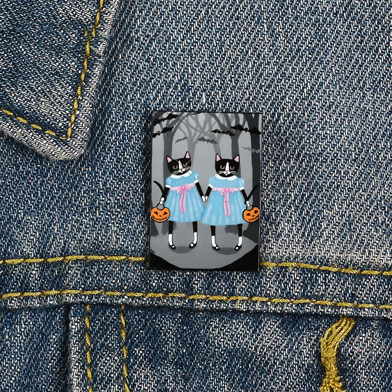 Pin de gato de Halloween, Pin de gato de Halloween, venta al por mayor, dibujos animados más vendidos de pinsmazon