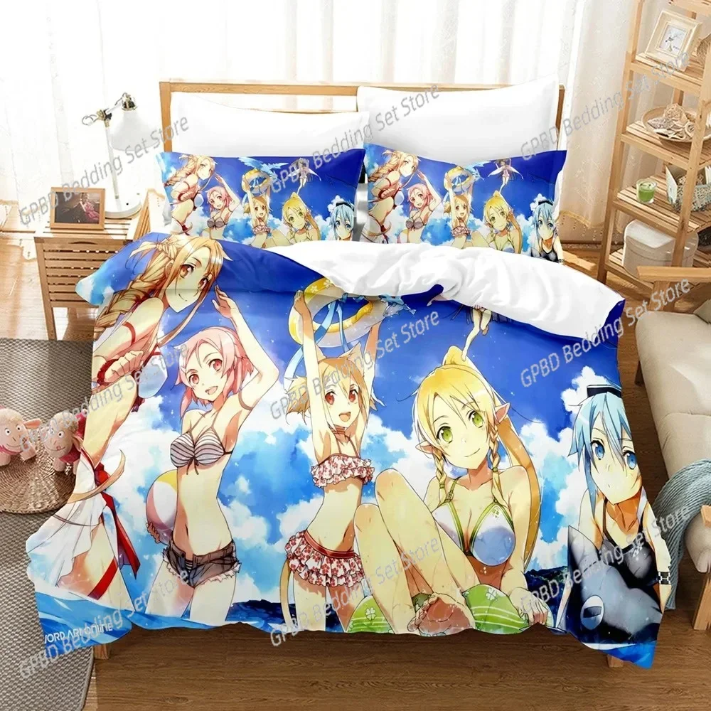 Sword Art Online Alice Anime 3D Bedding Set Duvet Cover Pillowcases Single Twin Full Queen King Size Home Decor Quilt Boys Gift