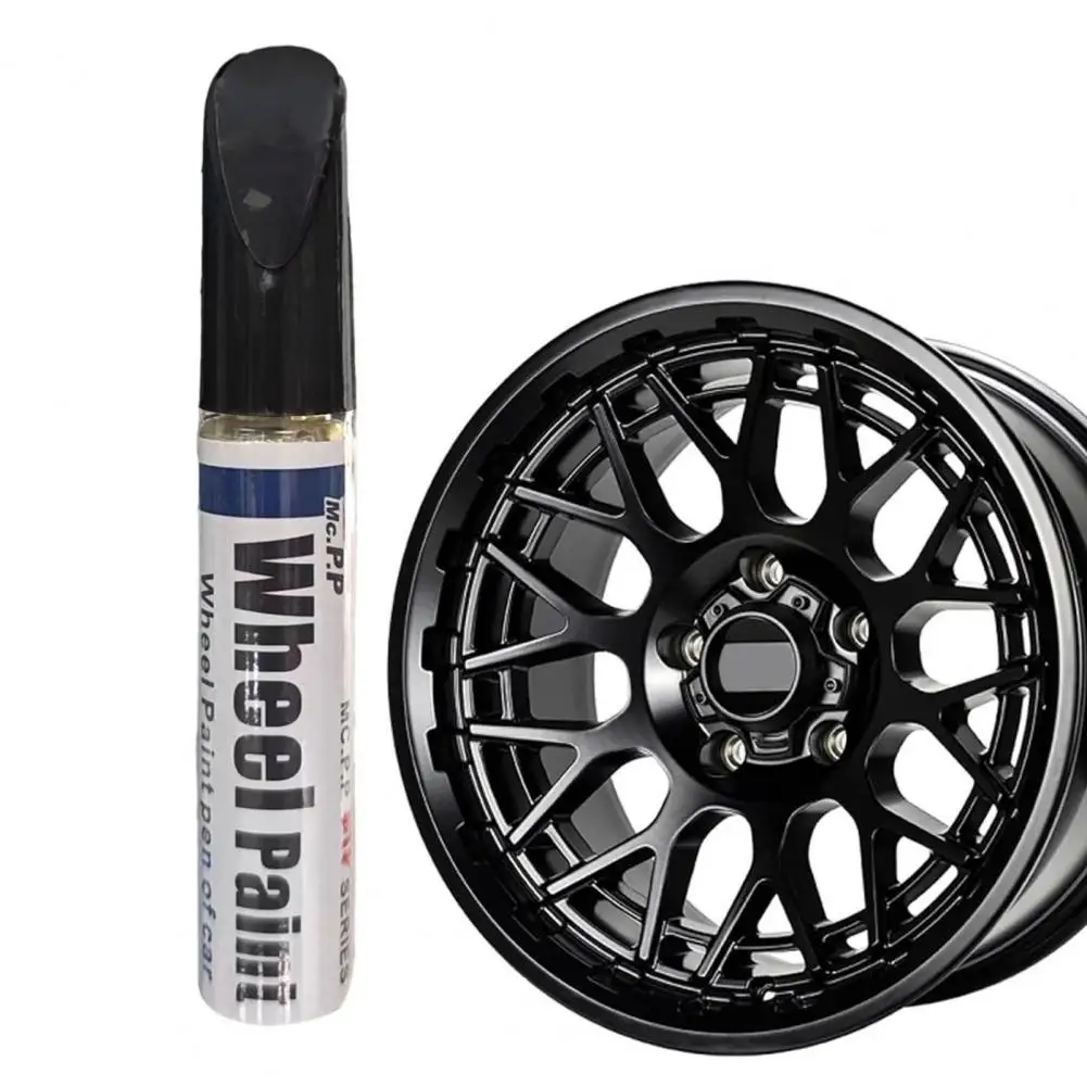 Wheel Touch-up Pen Scratch Touch-up Compact Gloss Black Touch-up Paint Pen for Quick Car Wheel Repair Easy-to-use for Reusable