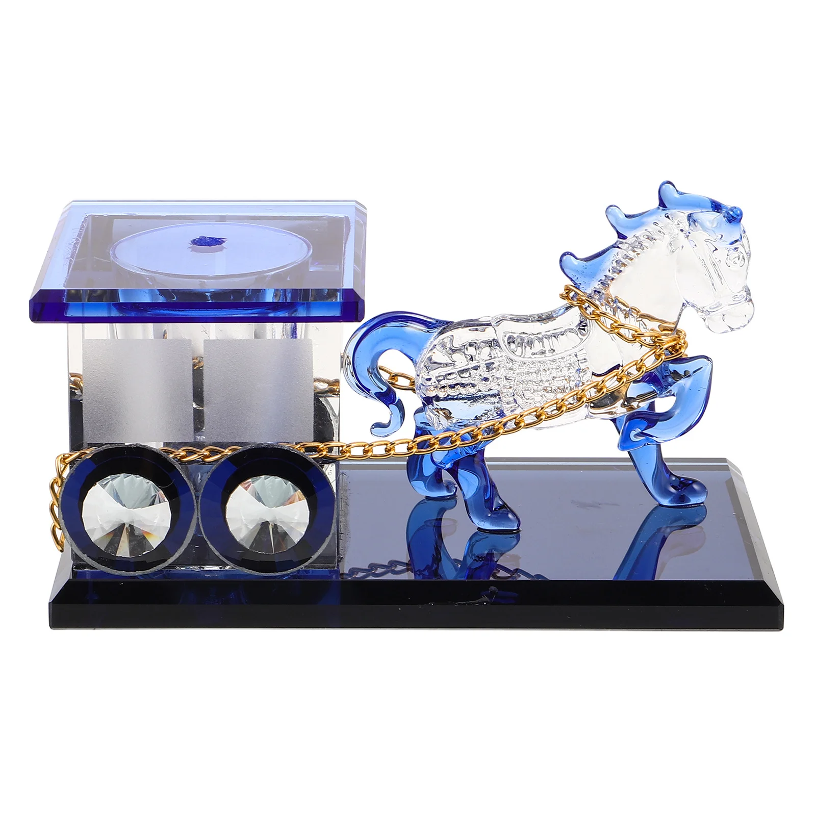 

Luxury Crystal Horse Carriage Decoration Brilliant Shining Desktop Ornament for Living Room Bedroom Wedding Anniversary Present