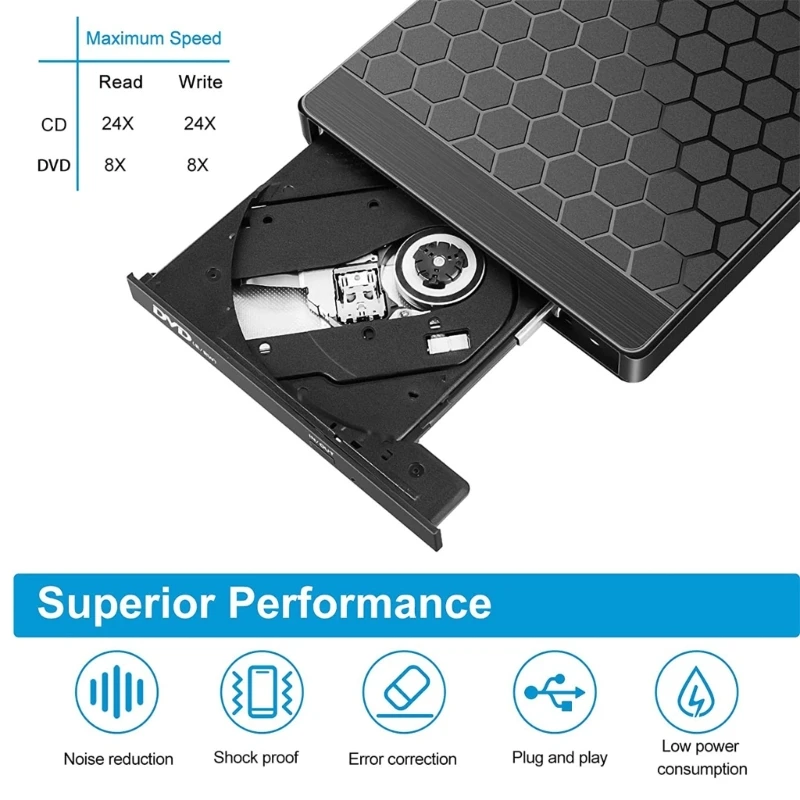 K1aa Внешний DVD-диск с USB /Type-C Port Card Port Portable DVD-рим-дисковый дисковый адаптер считыватель считывает