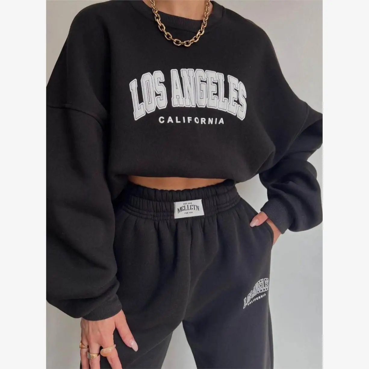 

Женский повседневный свитер 2023, длинный свитер, комплект брюк, толстовка, брюки, ансамбль, полиэфирная ткань, модная осенняя коллекция