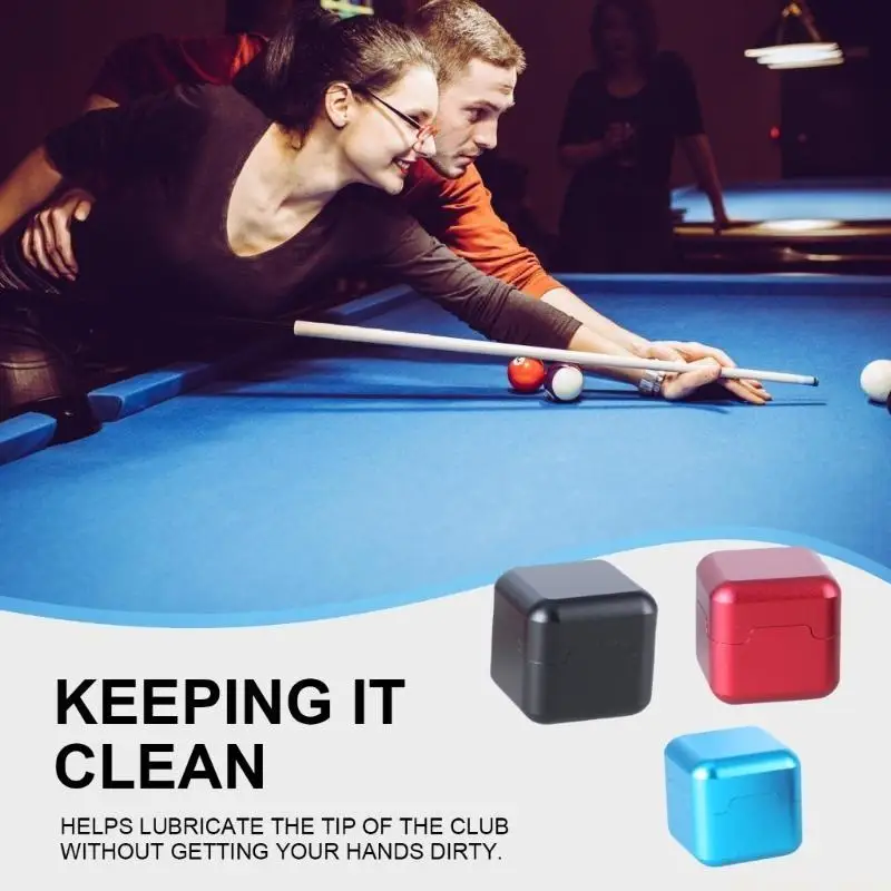 31BE Billiards Chalk Pool Cue Chalk Holder Chalks Carriers Case Square Cue Tip Chalk Holder Billiard Table Accessory