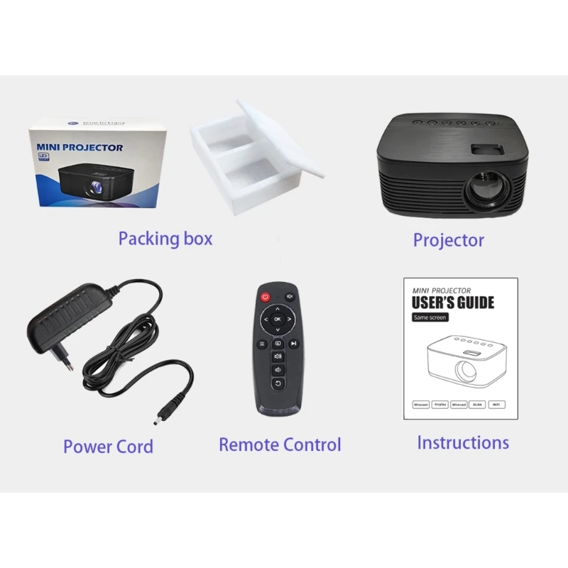 M2EC T11 Projector 1920x1080P New Small Home Projector Multiple Function Same Screen Version Projector Gift