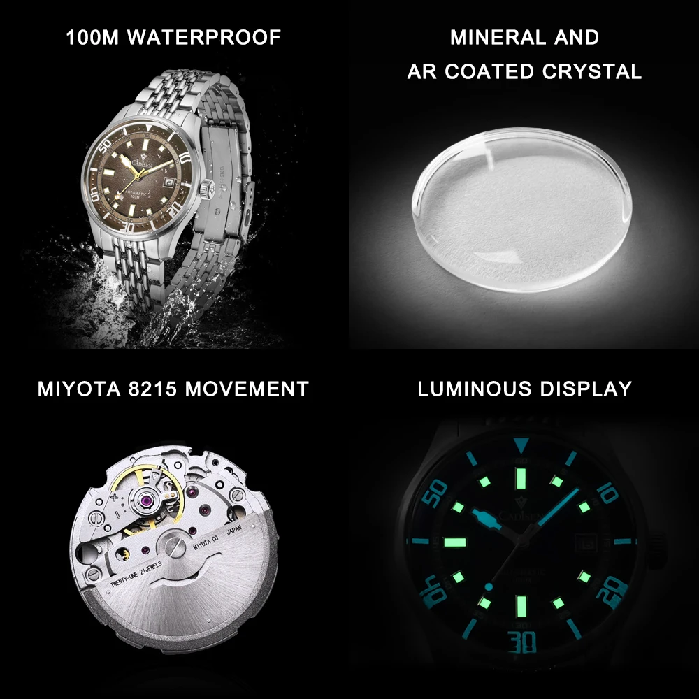 CADISEN C8244 Sapphire Glass Watches Men Japan MIYOTA 8215 Men`s