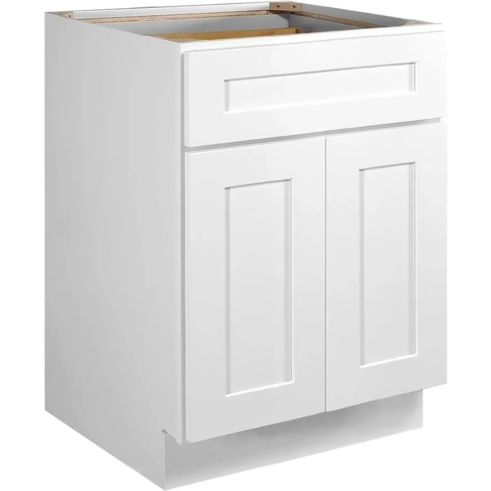 Brookings-Armoire de base de 24 pouces, Shaker blanc, Design House