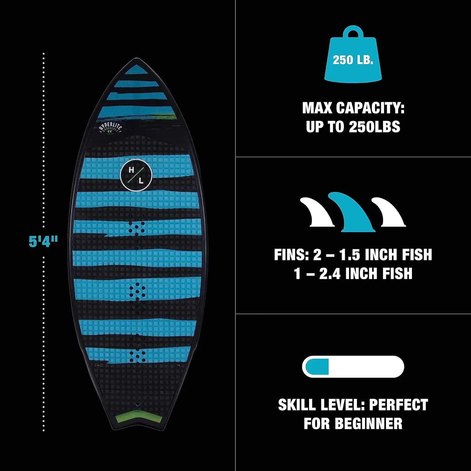 Broadcast Wakesurfer - Tabla Wakesurf Endorsada por Shaun Murray - Ideal para Todos los Surfers Wake, de Principiantes a Interme