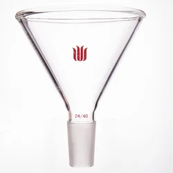 SYNTHWARE Triangular funnel, φ50mm φ75mm φ100mm, 19/22 24/40 29/42, Addition funnel, FUNNEL, POWDER, Borosilicate glass, F18