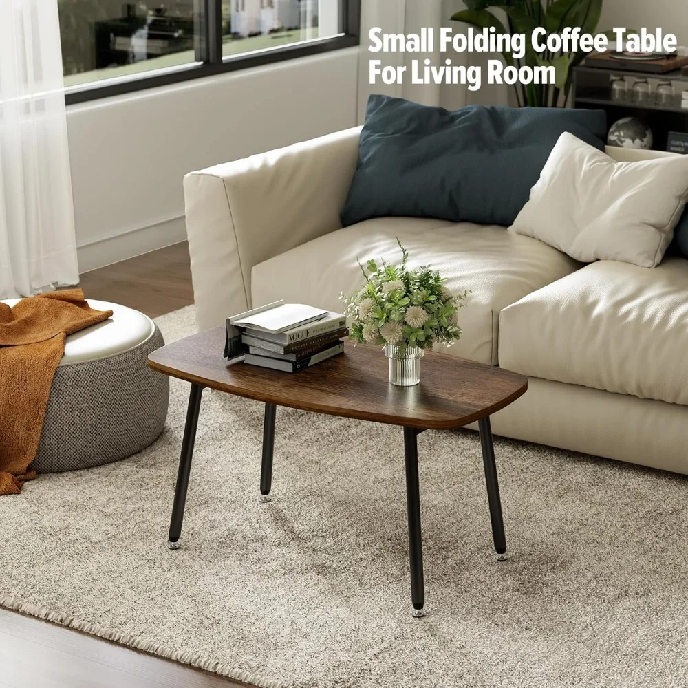 Folding Coffee Table Rustic Small Coffee Tables for Living Room Farmhouse Portable Table for Small Spaces  Century
