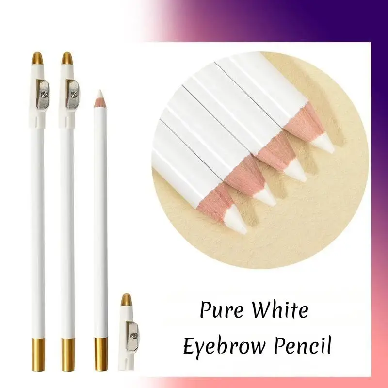 1/4Pcs Edge Hairline Trace Pen White Barber Beard Pencil With Sharpener For Haircut Eyebrow Hair Shaping Makeup