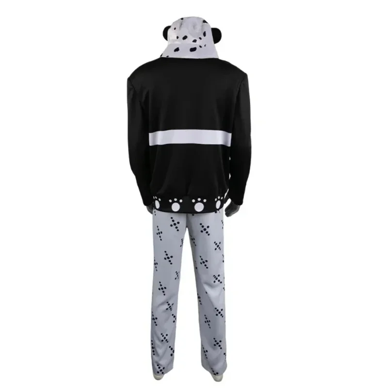 2025 22 Bartholomew Kuma Coslay زي الزي الأسود مع مخلب قبعة بانت بيضاء كرنفال هالوين يتوهم الدب الطاغية مجموعة ل