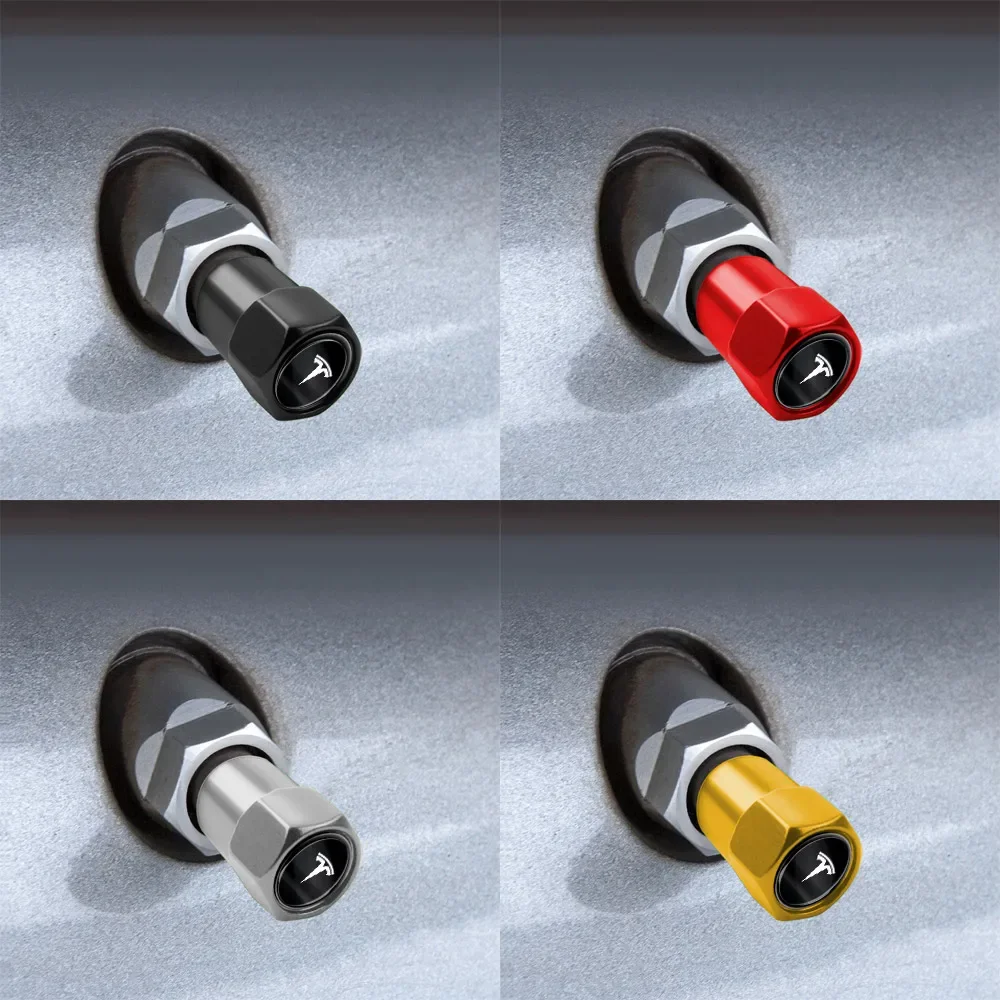 

4 шт., автомобильный Стайлинг, алюминиевая эмблема, колеса, шины, шток клапана, воздушные колпачки для Tesla Model 3 Y S X Roadster