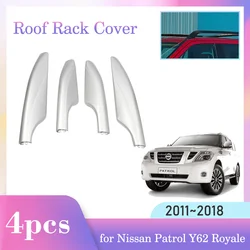 Car Roof Rack Cover for Nissan Patrol Y62 Royale 2011~2018 2012 2013 2014 Luggage Bar Cap Trim Rail End Shell Plasitc Accessorie