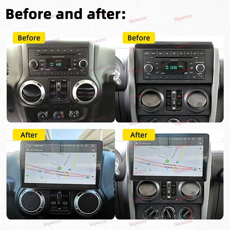 2 Din Android Car Radio for Jeep Wrangler 2007-2018 Stereo Carplay Car Multimedia Player GPS Navigation Autoradio Head Unit Auto