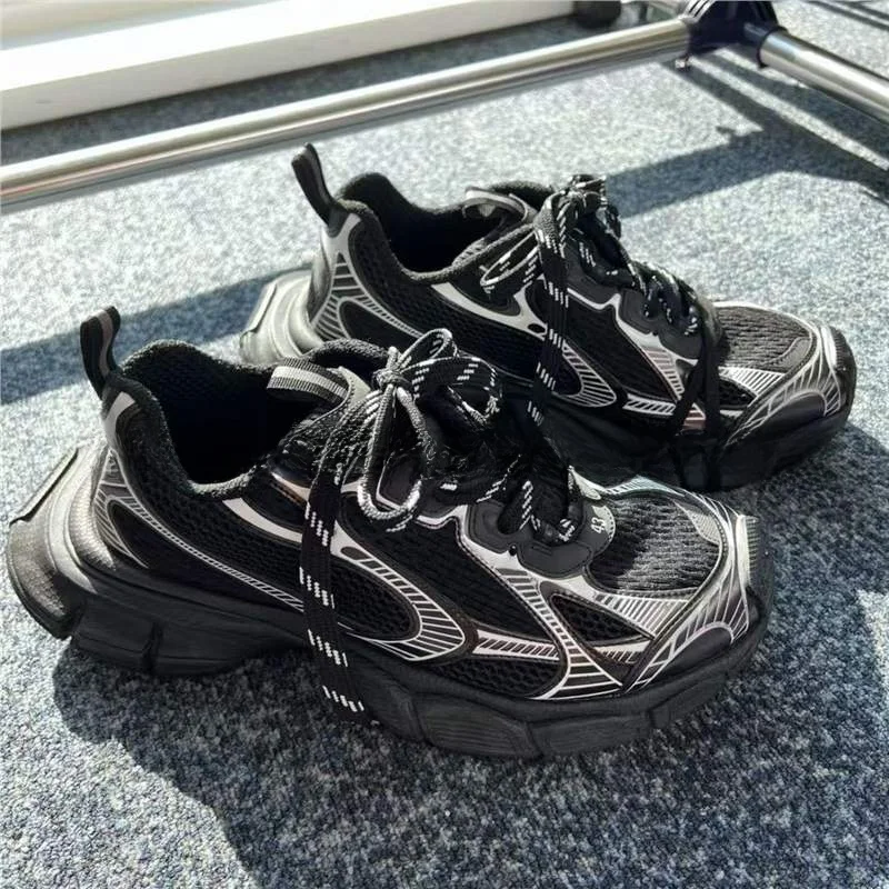 Paris Dad Shoes Worn-In Casual Fashionable Versatile Low-Top Running Sports Shoes Unisex Enhanced Height Net Material