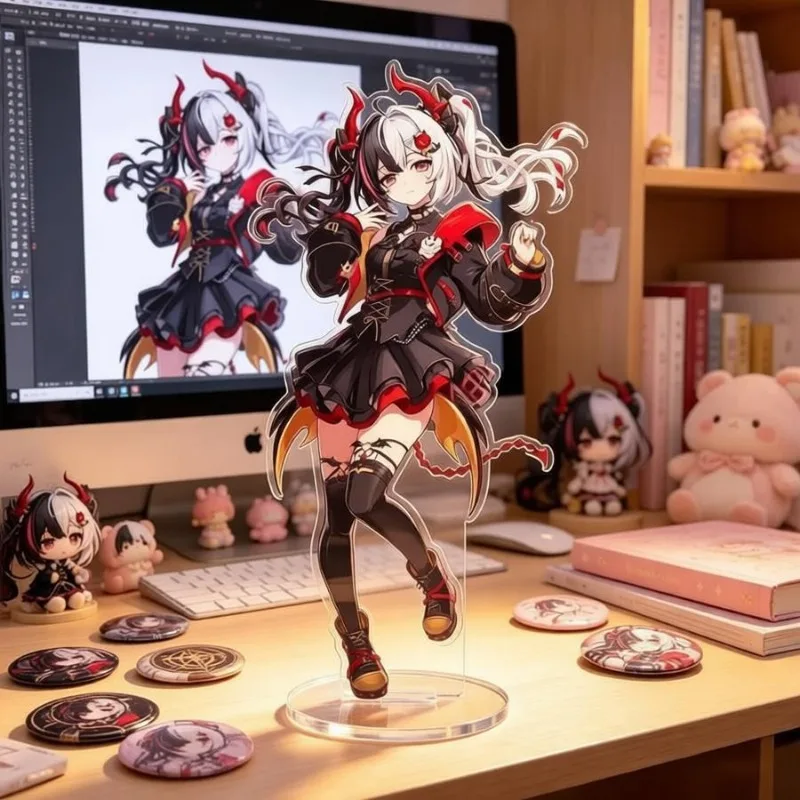 Game Neverness To Everness Hytro Wardrobe: Requiem Outfit Acrylic Stand Anime Character Desk Ornament Collectible Gift Keychain