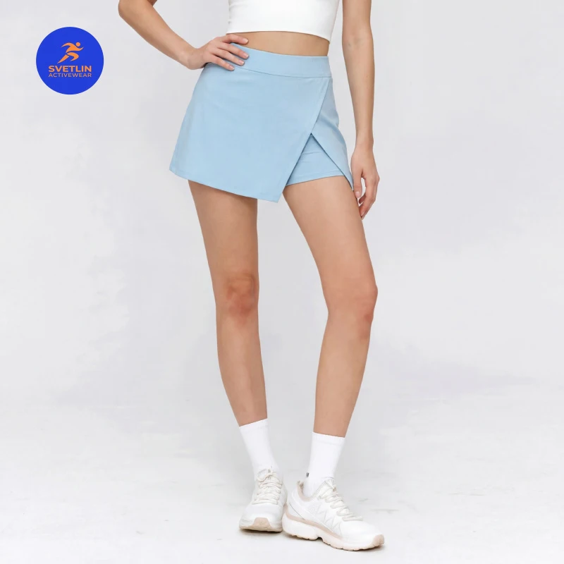 SVETLIN EU US Size Luxury Quality Active Wear Women High Waist Quick Dry Skort Fake Two Piece Anti Chafing Half Skirt
